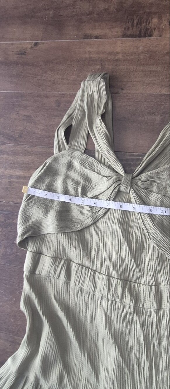 Ted Baker Crinkled Olive-Green Mini Dress - Picture 6 of 8